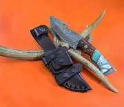 Damascus Knives Damascus Steel Knife - Fixed Blade Knives 12 Inches - Real Damascus Hunting Knife - Best Gut Hook Skinning Knife With Leather Sheath