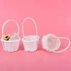 1Pcs Hand-woven Mini Plastic Weaving Storage Fabric Basket Rattan Tea Picnic _pw