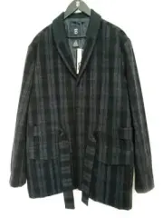 Victorinox Swiss Army Car Coat Plaid XL Navy Blue $625.00