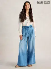 White Stuff Blue Sasha Wide Leg Jeans (W26352) | $173