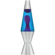 New Schylling 14.5 Inch Purple Wax Blue Liquid Lava Lamp Glass Globe Alum Base
