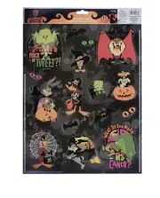 LOONEY TUNES Rare Halloween 18 Piece Static Window Clings Vampire Taz