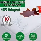 Mattress Protector Cooling Bamboo Waterproof Fitted Cover Double Queen King Bed