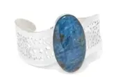 HSN Jay King Mine Finds Sterling Apatite Oval Shaped Cuff Bracelet