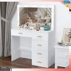 Vanity Dressing Table with Adjustable 10 LED Mirror Makeup Table W/ 5 Drawer