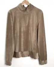 Nicole Miller Sport Women's 1/4 Zip Pullover Long Sleeve Tan XL