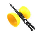 Juggling Diabolo Funny 3 Bearing Clutch Metal Sticks Chinese YOYO String Bag Toys for Kids - Yellow