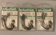 3 Packs Mustad Ultra Point Soft Plastics Hooks 6/0