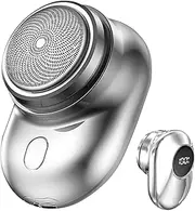 Mini Shaver with Power Display 6600 RPM Electric Mini Travel Shaver IP67 Waterproof Pocket Wet and Dry Use Mini Electric Portable USB Mini Shaver