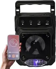Solar Speakers Outdoor Waterproof,Waterproof Solar Powered Stereo Bass Outdoor Speaker | Wireless Speaker with Large Handle and LED Light, Portable Outdoor Speaker System for Camping Beach Foccar