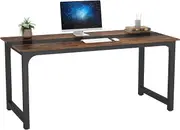 Tribesigns Modern Computer Desk, 70.8 x 31.5 inch Large Office Desk Computer Table, Rustic/Black