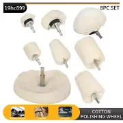 8Pc Wheel Mop Cotton Dome Buffing Body Paintwork Pad Drills Car Polishing Set