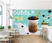 3D Pearl Tea G241 Bubble Tea Milk Tea Shop Wallpaper Wall Murals Self-adhesive