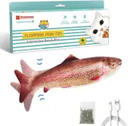 Electric Flopping Fish Cat Toy 10.5in Wiggle Trout with Catnip for Exercise