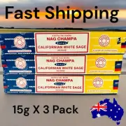 BRAND NEW - Satya Californian White Sage Incense Sticks - 16G X 3 PACK - Smudge