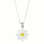 Sterling Silver Enamel Daisy Kids Necklace