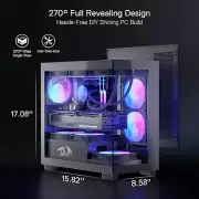 Redragon GC218M Gaming Back-Mounted PC Case M-ATX Pre-Installed Fans