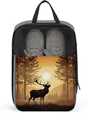 [YHEGBFD] Travel Shoe Bag,Elk Artwork Print Shoe Pouch,outdoor Zippered Carrier Shoe Bags,mens Womens Shoe Tote Bag, style, One Size, Modern, Style, One Size, Modern