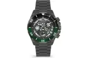 43mm Gunmetal Black & Green Chronograph Mens Watch With Silicon Band By KENNETH COLE