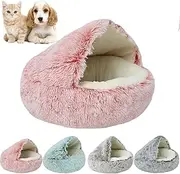 Cozy Cocoon Pet Bed, Olvys Dog Bed, Olvys Cozy Cocoon Pet Bed, Cozy Nook Bed, Cozy Cocoon Pet Bed for Cats Dogs, Winter Pet Bed, Fidofaves Cozy Nook Dog (40 * 40cm,Pink, Short Velvet)