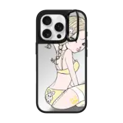 iPhone 16 Pro Mirror Ring Stand Case MagSafe Compatible Banana Milk