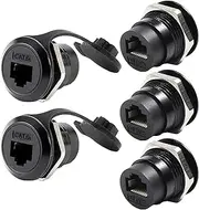 PENGLIN 5PCS Waterproof RJ45 Panel Mount Connector,RJ45 CAT6A/6/5E Shielded Ethernet LAN Pass Through Connector Female to Female