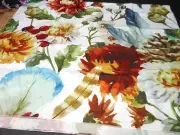 FALL FLORAL WALL TAPESTRY, FABRIC TABLECLOTH , TABLE THROW 51" X 59" #A31