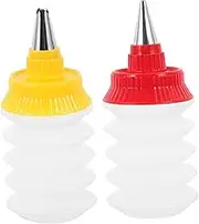 NOLITOY Pp Material Cookie Decorating Bottles 2pcs Cake Baking Tools Squeeze Nozzles for Fondant Icing Random