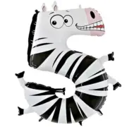 Megaloons Zebra 5th Birthday Party Balloon *5 shape* non-foil 40”