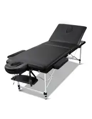 [Zenses] Portable 3 Fold Aluminium Beauty Bed Massage Table 60cm in Black