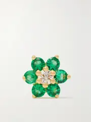 [MARIA TASH] MARIA TASH - 5.5mm 18-karat Gold, Emerald And Diamond Single Earring - One size One size Gold