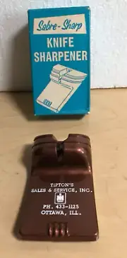 NOS Sabre Sharp Knife Sharpener w Advertising TIPTON SALES & SERVICE IHC OTTAWA