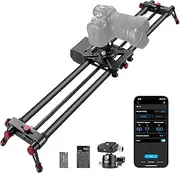 NEEWER 39.4”/100cm Motorized Camera Slider, App Wireless Control Carbon Fiber Dolly Rail Slider, Support Video Mode, Time Lapse Photography, Horizontal, Tracking and 120° Panoramic Shooting (ER1-100)