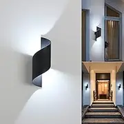 LED Wall Light Indoor/Outdoor 10 W Outdoor Light Wall Lamp IP65 Waterproof Outdoor Wall Light 6000 K Cool White Wall Lighting Modern Up Down Decorative Wall Lights for Garden, Balcony, Living Room,