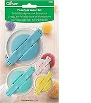 Clover Pom-Pom Maker 4-Piece Set, Multicolour, 3129