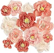 Cholemy 24 Pcs Tissue Paper Flowers, Crepe Paper Flowers Decorations 8" 10" 12" for Wedding Party Baby Bridal Shower Carnival Party Birthday Nursery Wall Decor(Assorted Color)