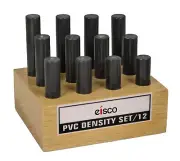 12pc Cylindrical Bars Density Set, PVC - Wooden Storage Block - Eisco Labs