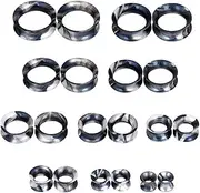 [JOYTOYOU] 20Pcs Camouflage Silicone Ear Gauge Tunnels Stretching Kit Flesh Tunnels Expander Set 2g to 1"