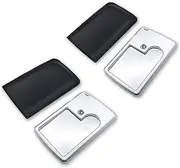 2Pack Pocket Magnifying Glass with Light - LED Lighted Mini Magnifier - Portable and Compact Size - 3X and 6X Magnification for Reading, Jewelry, Science, and More