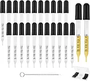 MOTOFITOOL 24Pack Eye Dropper 1mL, Medicine Dropper Glass Dropper with eyedropper Brush, Pipettes for Oils, Medicine, Straight-Tip Eye Droppers Pipette Droppers for Oils, EarDropper EyeDropper