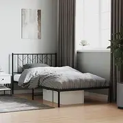 Metal Bed Frame Without Mattress with Headboard Black 107x203 cm King Single Bed/Accessories