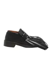 Alexander McQueen Cross-Bar Frinfed Loafers 36,37 black