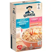 Quaker Hot Cereal Instant Oatmeal Lower Sugar Fruit Cream Variety Pack Pack of 2