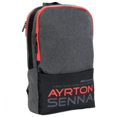 New Ayrton Senna x McLaren Backpack Gray F1 Bag from Japan