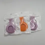 Set of 3 AirTag Silicone Holder KeyRing Carry Case Keychain Purple Orange