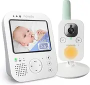 nannio Hero 3 LCD Non-WiFi Baby Monitor Camera with Baby Night Light and Vibration Alert, 2-Way Audio, Saving Power Mode, Temp. Sensor, Digital Zoom, Lullaby, Plug & Play, Ideal Baby Gift