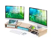 AMERIERGO Dual Monitor Stand -Adjustable Length and Angle Dual Monitor Riser,...