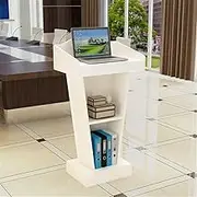 Lectern Podium Stand, Lectern Podium Stand,Lectern Solid Wood Lectern Conference Room Welcome Podium Table Office Training Reception Desk,White-One Size