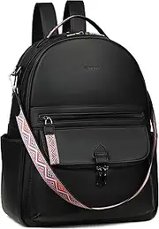 FADEON Leather Laptop Backpack for Women PU Computer Backpacks, Designer Travel Back Pack Purse with Laptop Compartment