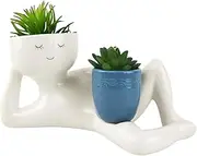 Lazy Guy Planter,Lazy Guy Planter Pots,Funny Succulent Pot,Funny Planters for Indoor Plants,Plant Container,Succulent Plant Potted Planters,Creative Miniature Flowerpot,Resin Flower Pot Ornament